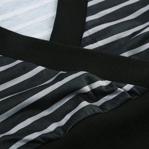 Grunge Striped Wrap Crop Top