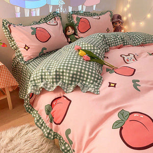 Kawaii Peach Bedding Set π