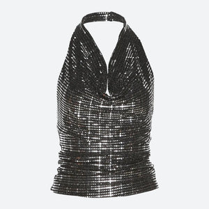 Sequined Halter Neck Top
