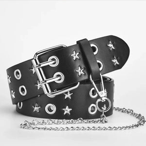 Star Studded Belt with Chain