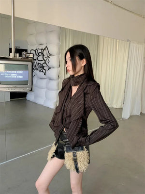 Striped Neck Tie Shirt