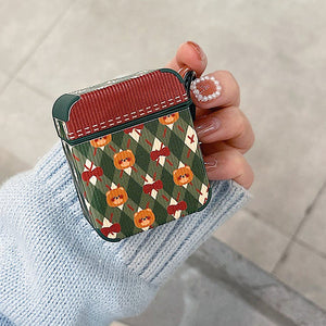 Teddy Red Bow Airpods Case