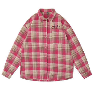 Rose in Pocket Plaid Shirt