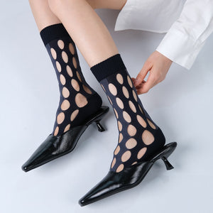 Grunge Cutout Mesh Socks