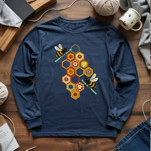Crochet Bees Long Sleeve T-shirt