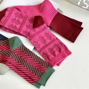 Pink & Green Patterned Socks