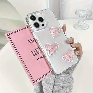 Pink Bows Clear iPhone Case