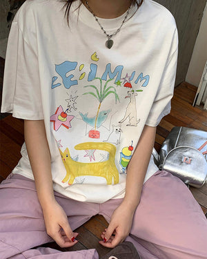 Whimsical Doodle Graphic Tee