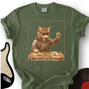 Cat DJ Spinning T-Shirt