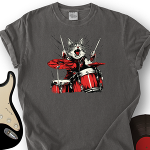 Cat Playing Drums T-Shirt