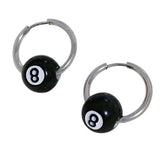 8 Ball Hoop Earrings