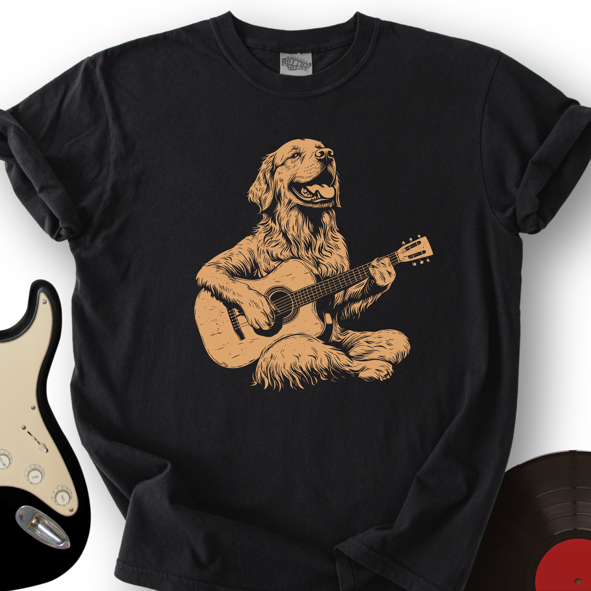 Golden Retriever Guitar T-Shirt