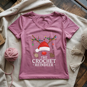 Crochet Reindeer Lady V-neck