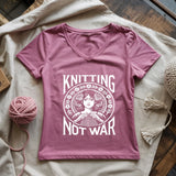 Knitting Not War Lady V-neck