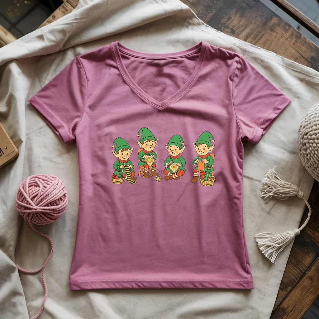 Santa’s Stitch Squad Lady V-neck