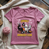 Spooky Crochet Club Lady V-neck