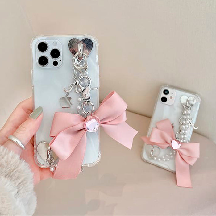 Bow Pearl Chain iPhone Case