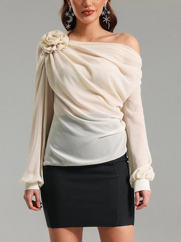 Chiffon One Shoulder Top