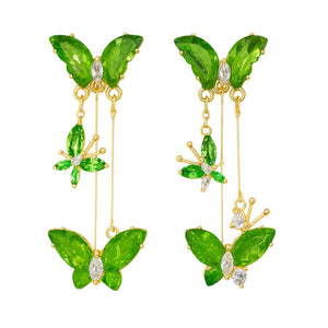 Fairy Butterfly Green Earrings