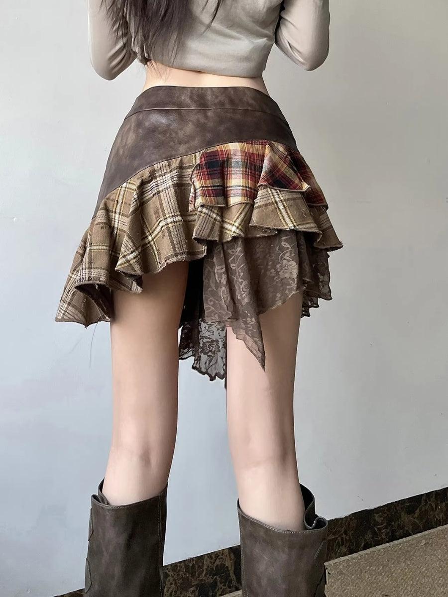 Fairy Grunge Patchwork Mini Skirt