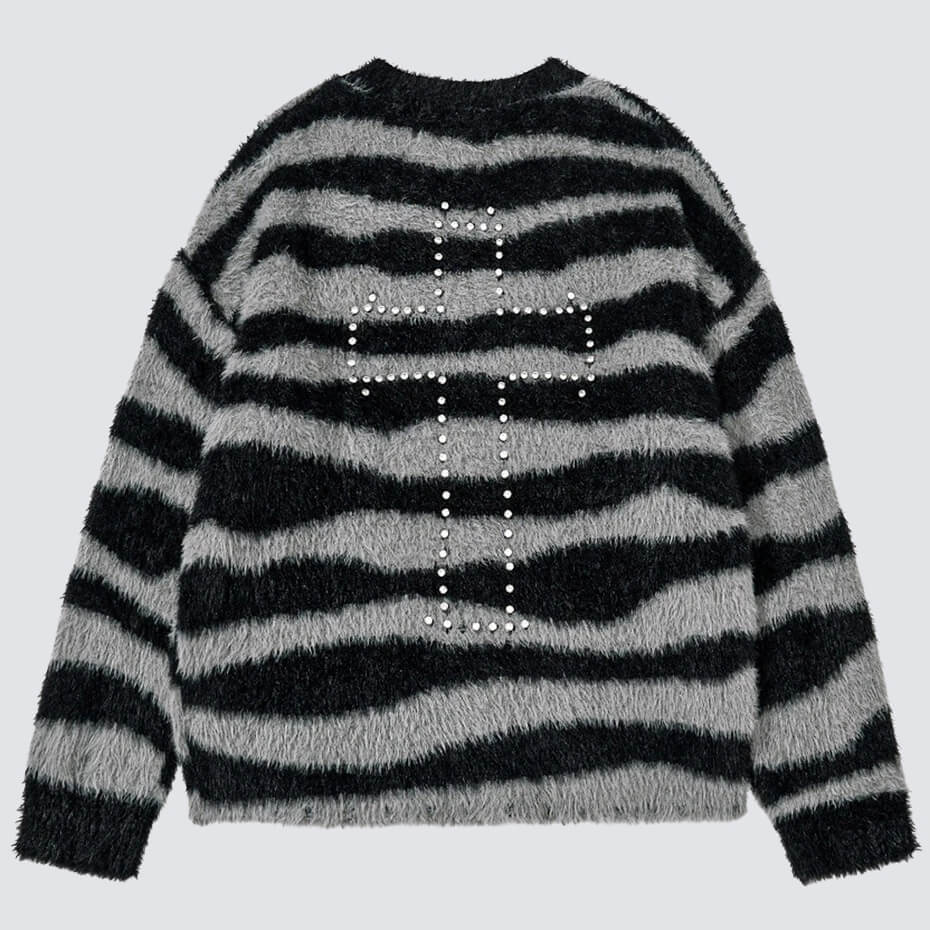 Fuzzy Cross Sweater