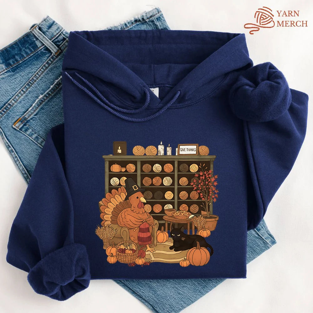 Knitting Turkey Hoodie
