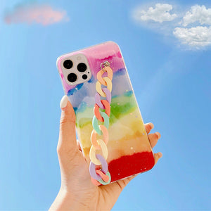 Pastel Rainbow Chain iPhone Case