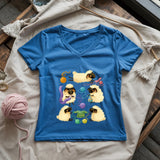 Sheep Knitter Lady V-neck