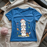 Woolly Christmas Tower Lady V-neck