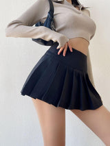 Side Slit College Mini Skirt