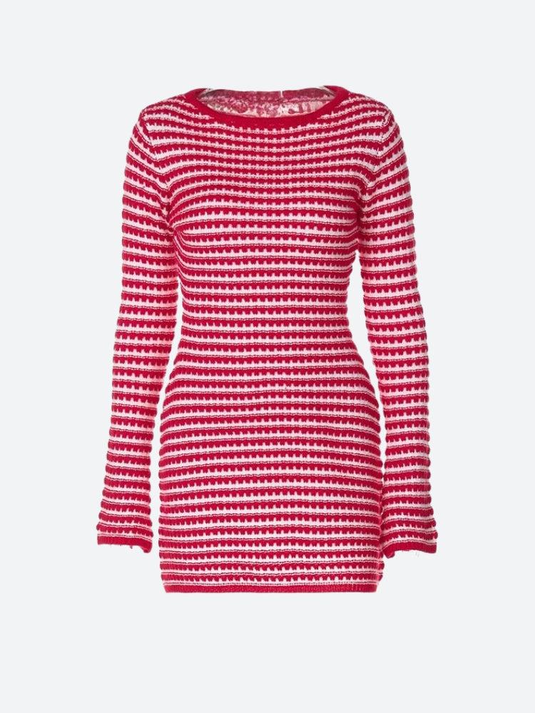 Striped Knitted Mini Dress