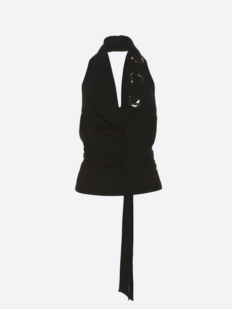 Y2K Eyelets Halter Neck Top