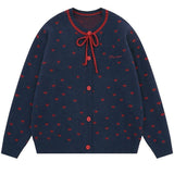 Croissant Run Heart Cardigan