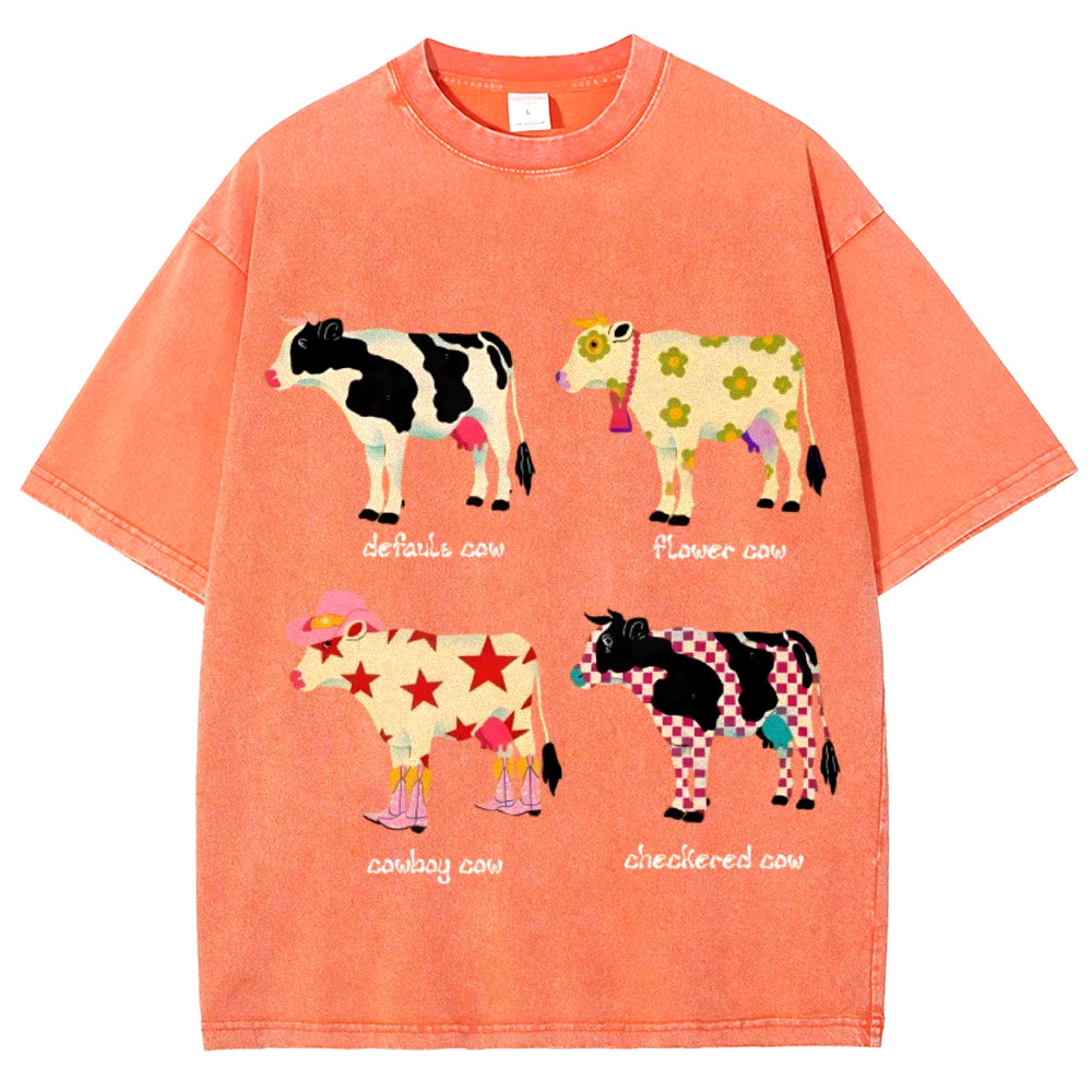 Indie Aesthetic Cow Graphic T-Shirt