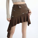 Rock The Scene Asymmetric Leather Skirt