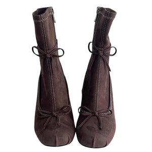 Balletcore Square-Toe Ankle Boots