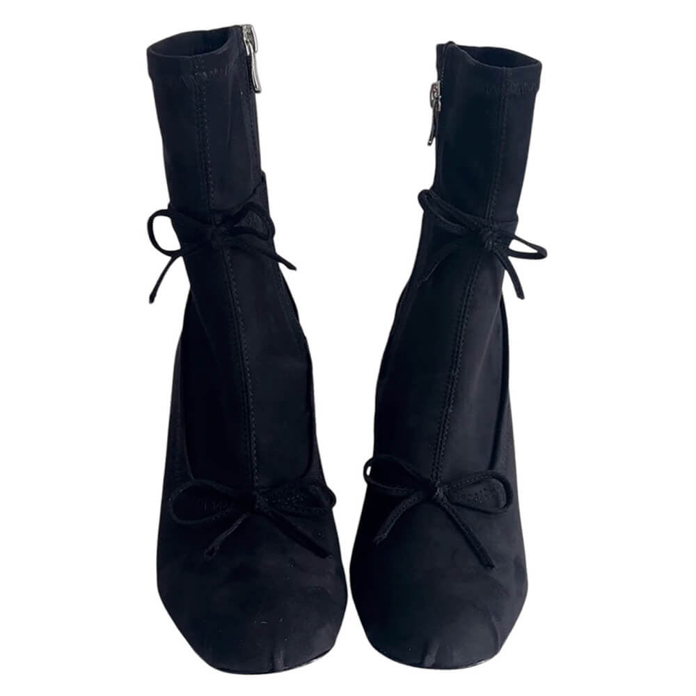 Balletcore Square-Toe Ankle Boots