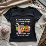 Books & Yarn Lover Lady V-neck