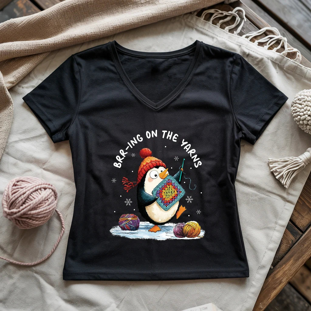 Brr-ing On The Yarns Lady V-neck