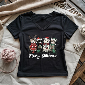 Merry Stitchmas Lady V-neck