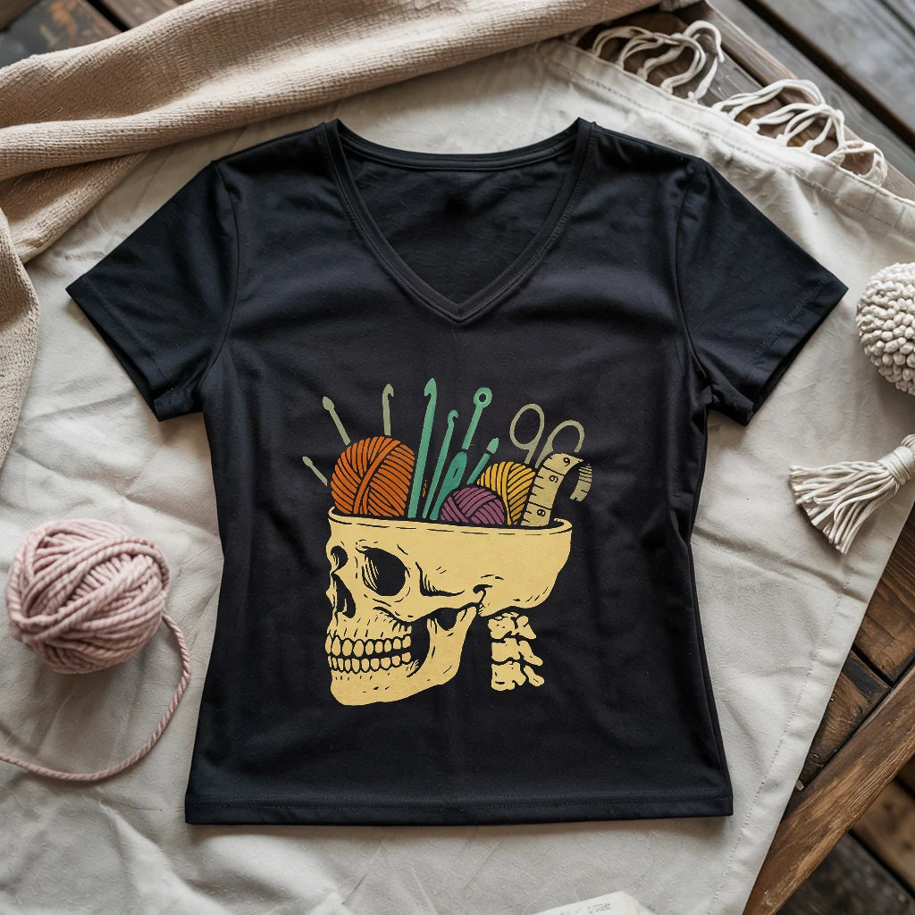 Murder Yarn Lady V-neck