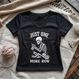 One More Row Skeleton Lady V-neck