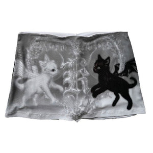 Black Cat Mini Skirt