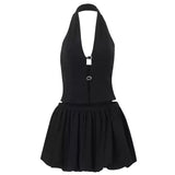 Flirty Babe Halter Top & Bubble Skirt Set