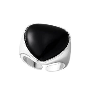 Black Heart Chunky Ring