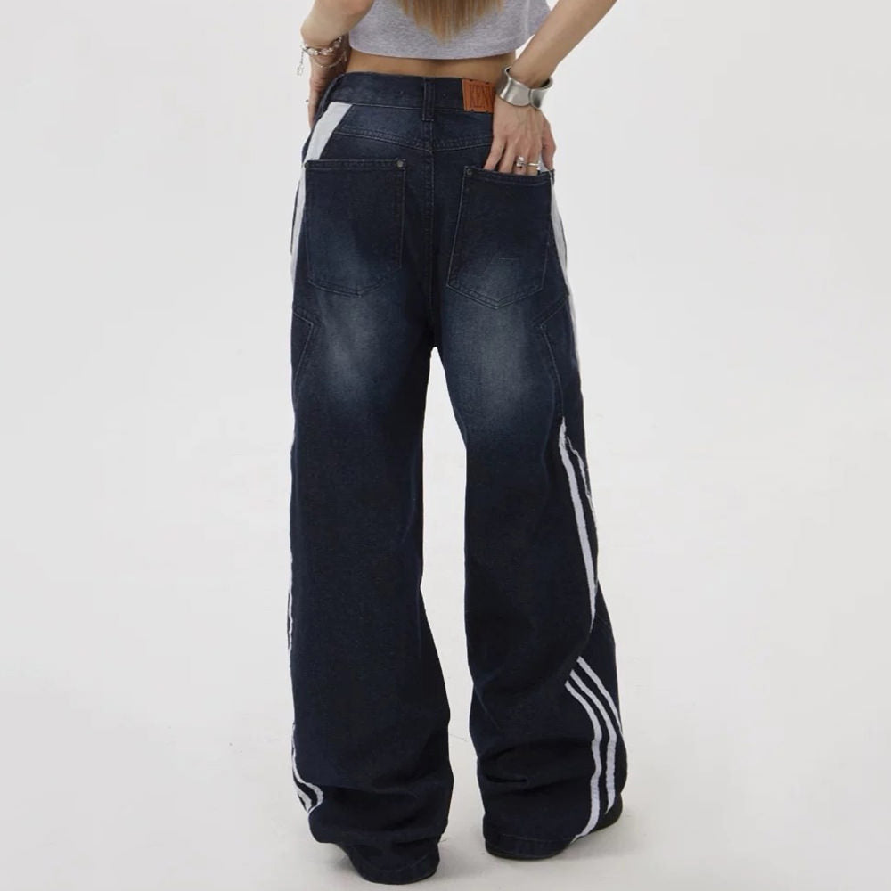 Blokette Side Stripe Wide-Leg Jeans