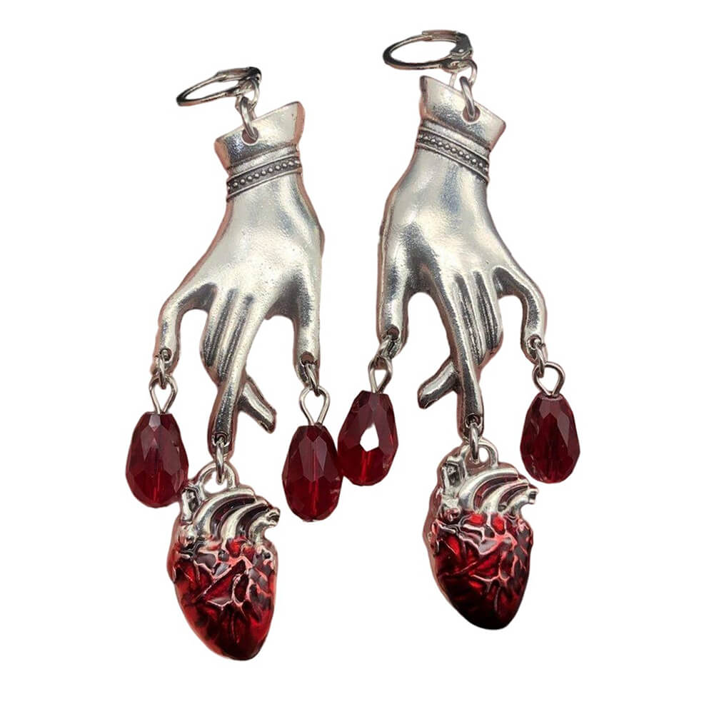 Bloody Heart Dangle Earrings