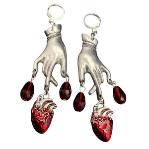 Bloody Heart Dangle Earrings