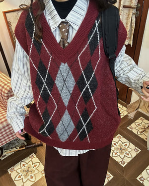 Skipping Class Argyle Vest