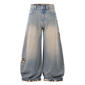 Camouflage Star Wide Leg Jeans